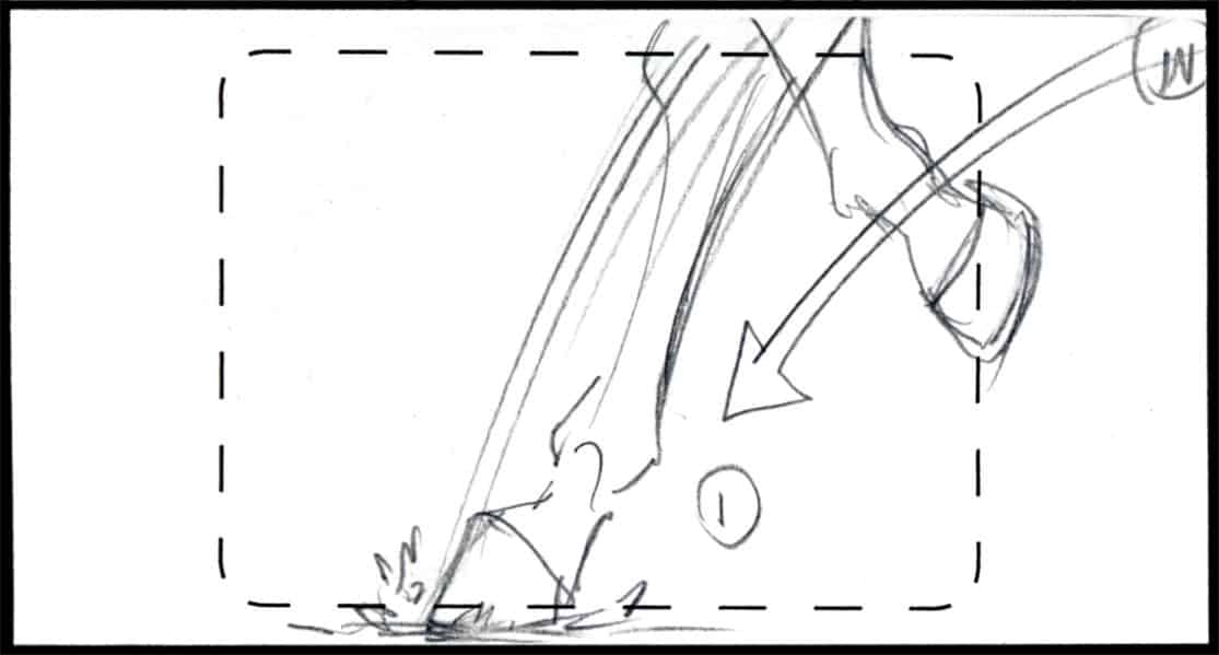 Storyboard by Brad Rader for the proposed animated series Children of the Wind