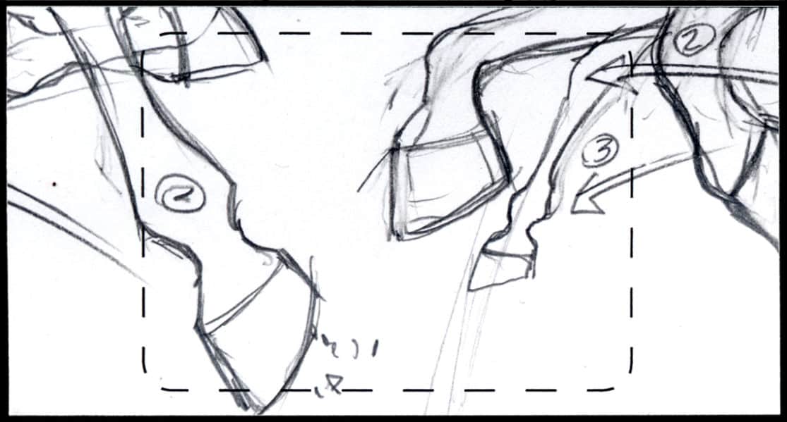 Storyboard by Brad Rader for the proposed animated series Children of the Wind