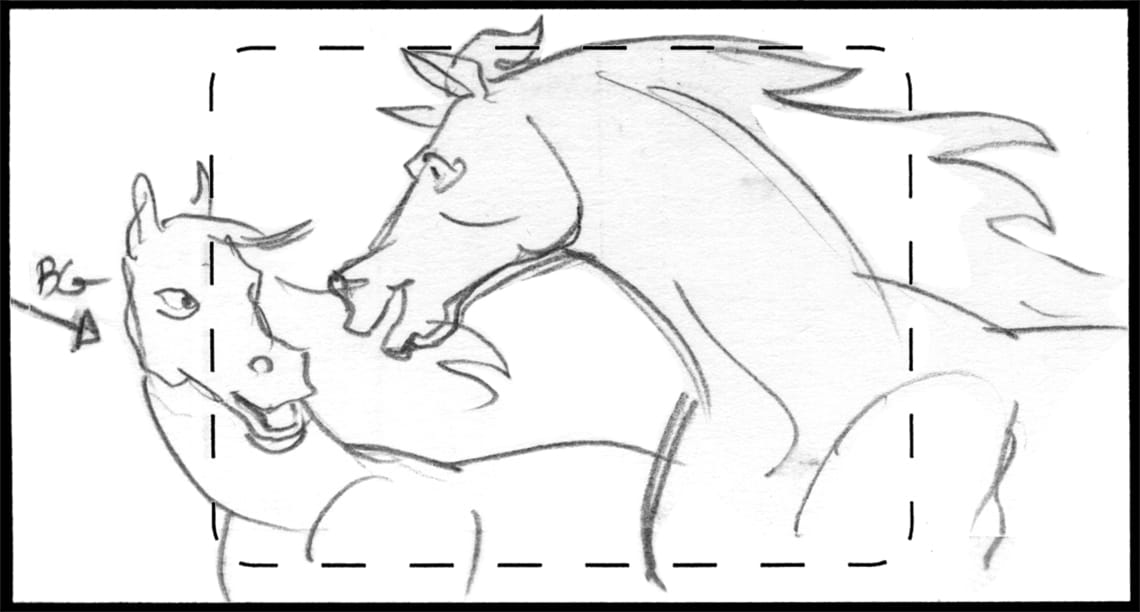 Children of the Wind, Scene 8, Panel 1
ACTION: EXT: WADI- DAY- BG PAN- MEDIUM SHOT- IBNI & NUNU glance at each other, running joyfully-
NARRATOR: “Ibni and Nunu…”