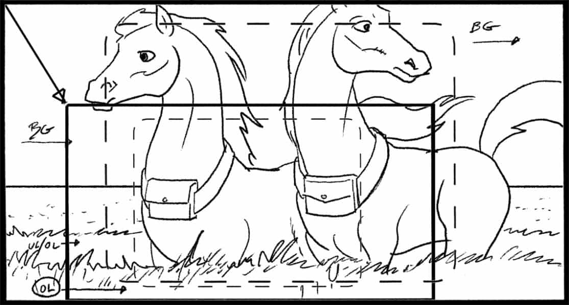 Storyboard by Brad Rader for the proposed animated series Children of the Wind