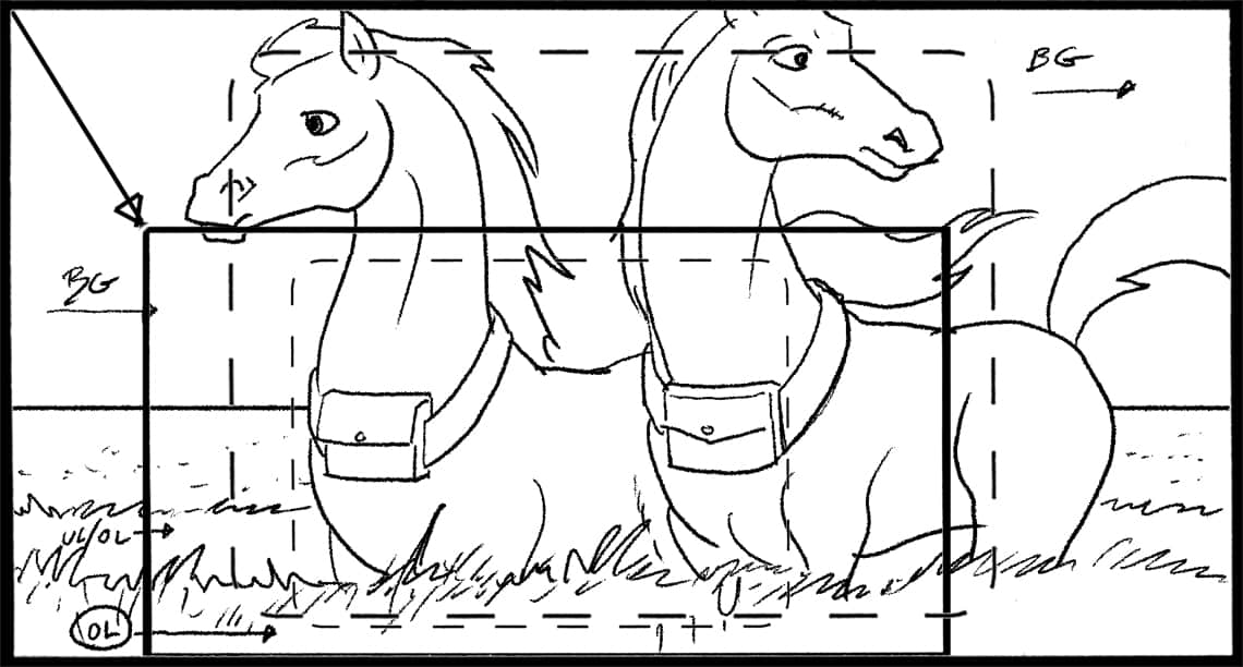 Children of the Wind, Scene 16, Panel 1
ACTION: EXT- DAY- PAN BG- IBNI & NUNU walk through tall grass- both wear PEDIGREE POUCHES around their necks- T.I.-
NARRATOR: “…heirs to a noble ancestry.”