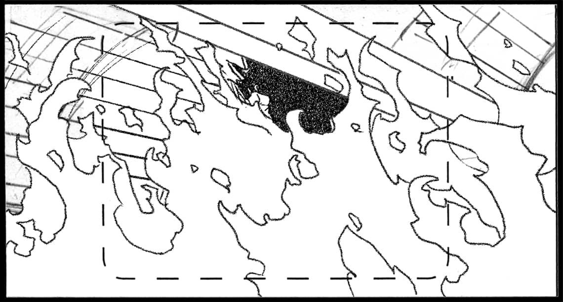 Children of the Wind, Scene 19, Panel 5
ACTION: FLAME grows, fanned by gail-force winds-