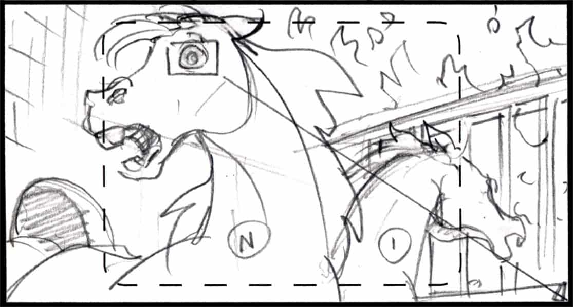 Storyboard by Brad Rader for the proposed animated series Children of the Wind