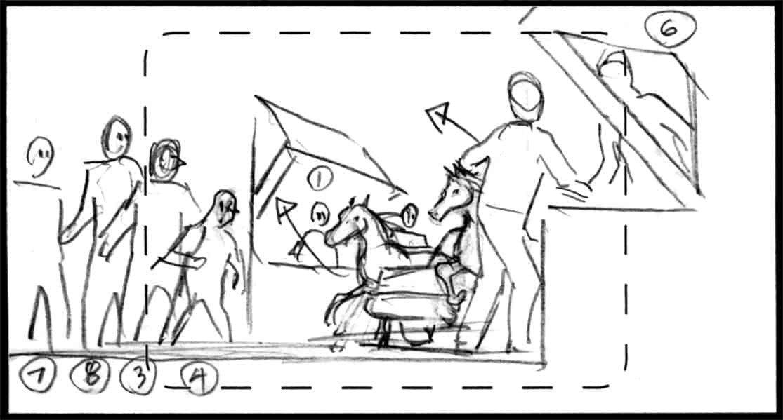 Storyboard by Brad Rader for the proposed animated series Children of the Wind