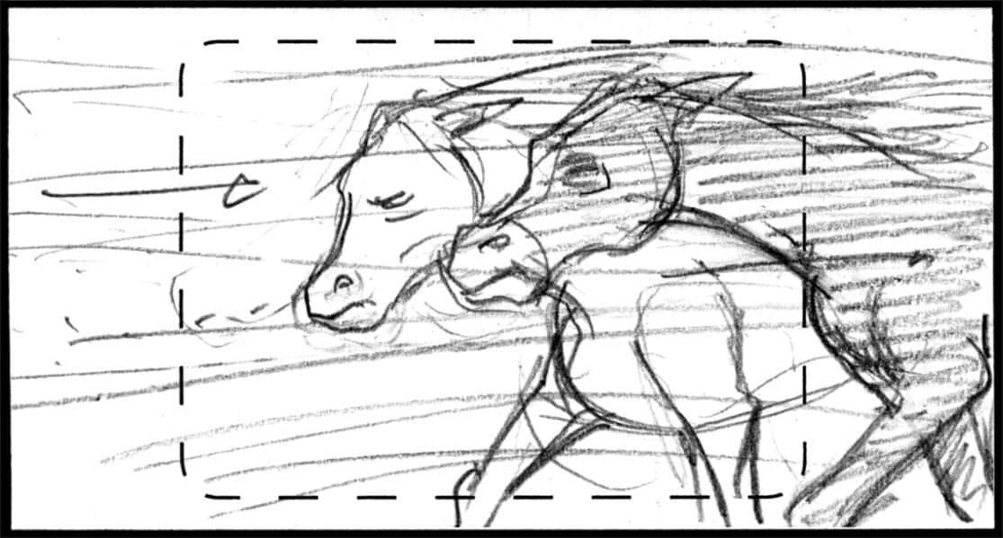 Storyboard by Brad Rader for the proposed animated series Children of the Wind