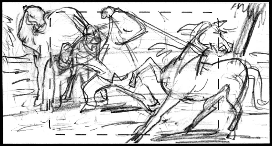 Storyboard by Brad Rader for the proposed animated series Children of the Wind