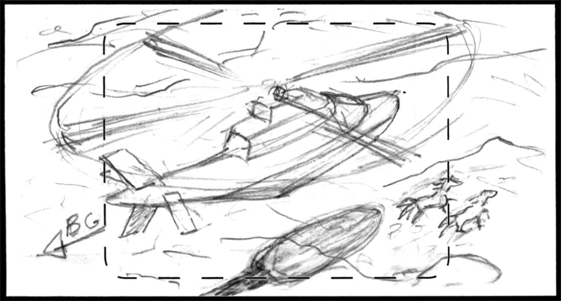 Storyboard by Brad Rader for the proposed animated series Children of the Wind