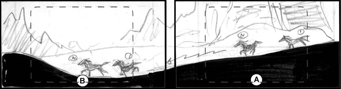 Storyboard by Brad Rader for the proposed animated series Children of the Wind