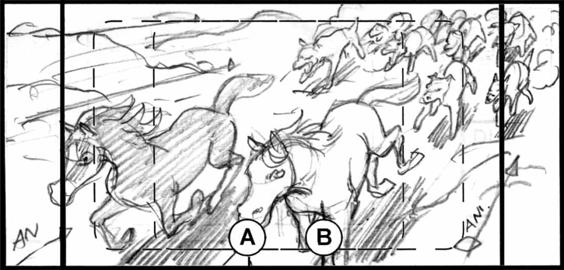 Storyboard by Brad Rader for the proposed animated series Children of the Wind