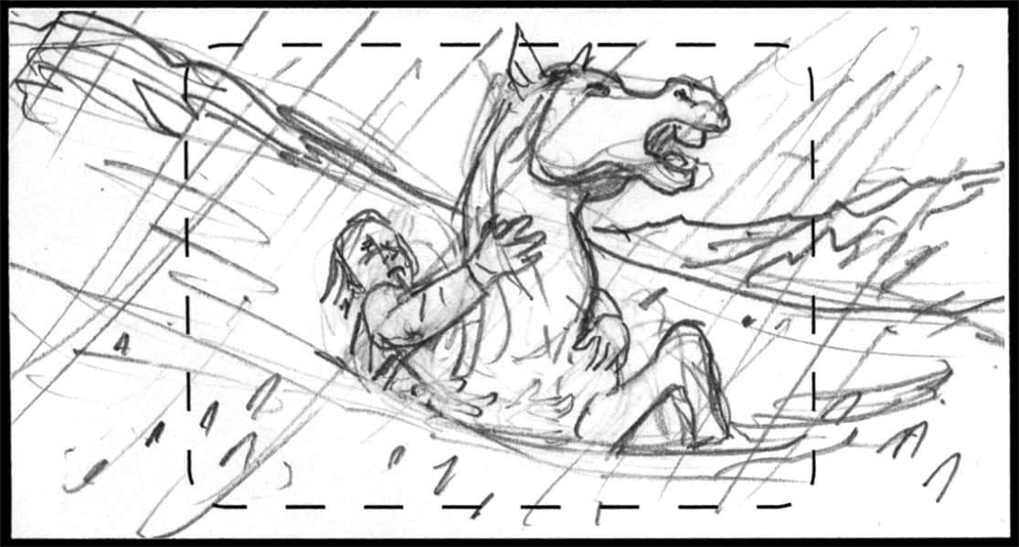 Storyboard by Brad Rader for the proposed animated series Children of the Wind