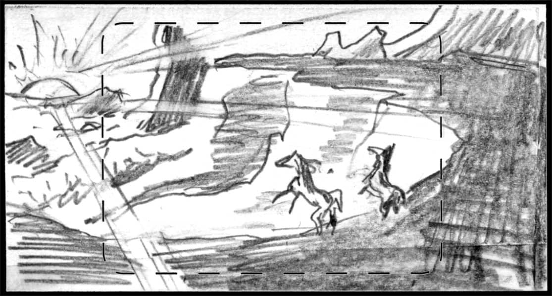 Storyboard by Brad Rader for the proposed animated series Children of the Wind