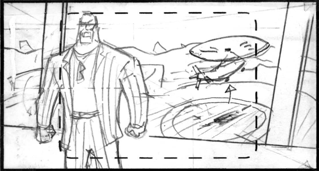 Storyboard by Brad Rader for the proposed animated series Children of the Wind