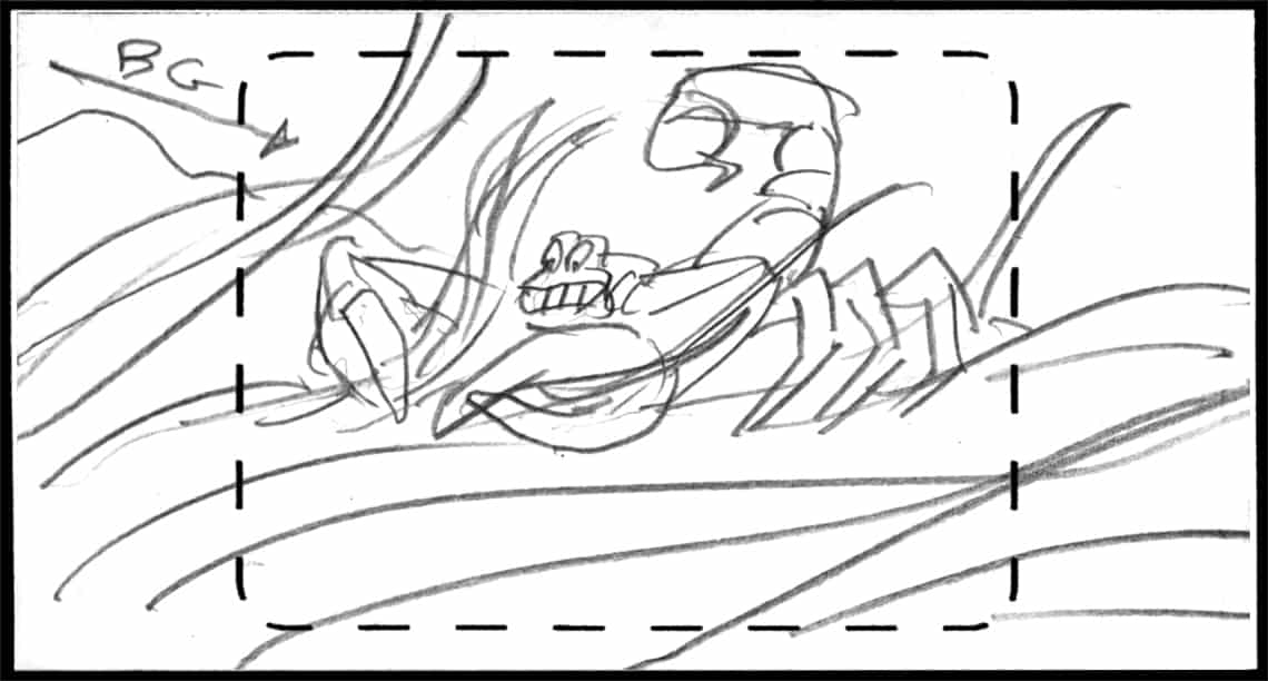 Children of the Wind, Scene 68, Panel 3
ACTION: As SCORPION gains into C.U., we see that he is frightened-