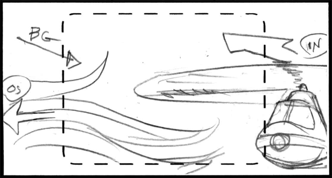 Storyboard by Brad Rader for the proposed animated series Children of the Wind