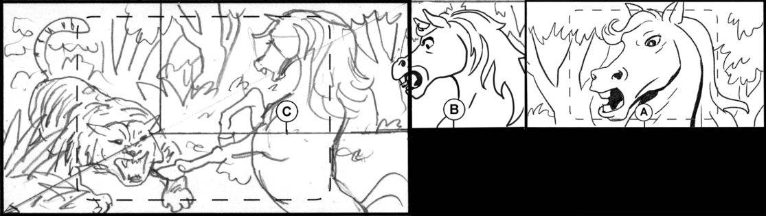 Storyboard by Brad Rader for the proposed animated series Children of the Wind