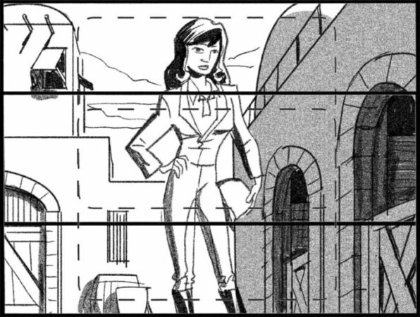 Children of the Wind, Scene 79, Panel 1
ACTION: EXT- RIDING CLUB STABLES- DAY- VERT PAN up DANNAH, looking sharp in her riding gear-