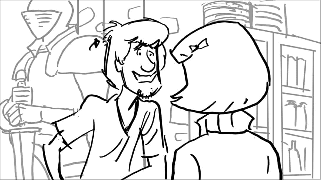 Scooby Doo 345-623 Sc 10 Pnl 4
Action: Shaggy leans toward Velma…
Dialogue: SHAGGY (CONT): “…Velma, like…”