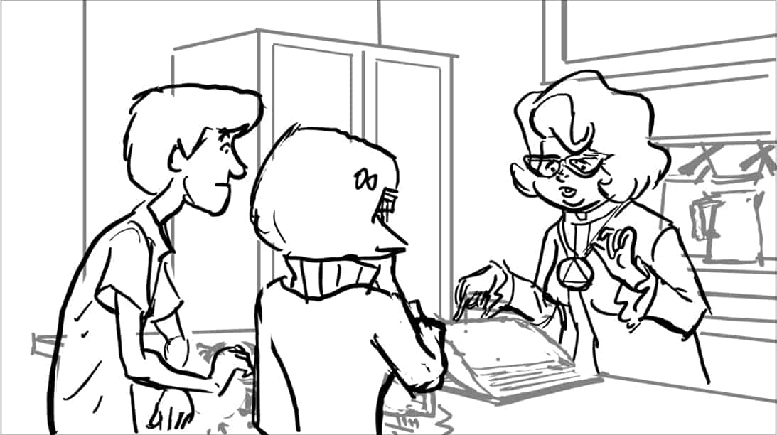 Scooby Doo 345-623 Sc 16 Pnl 1
Action: Velma's Mother is looking at page of CURSE BOOK...
Dialogue: VELMA’S MOTHER: “It doesn’t have to be in the Amazon.”