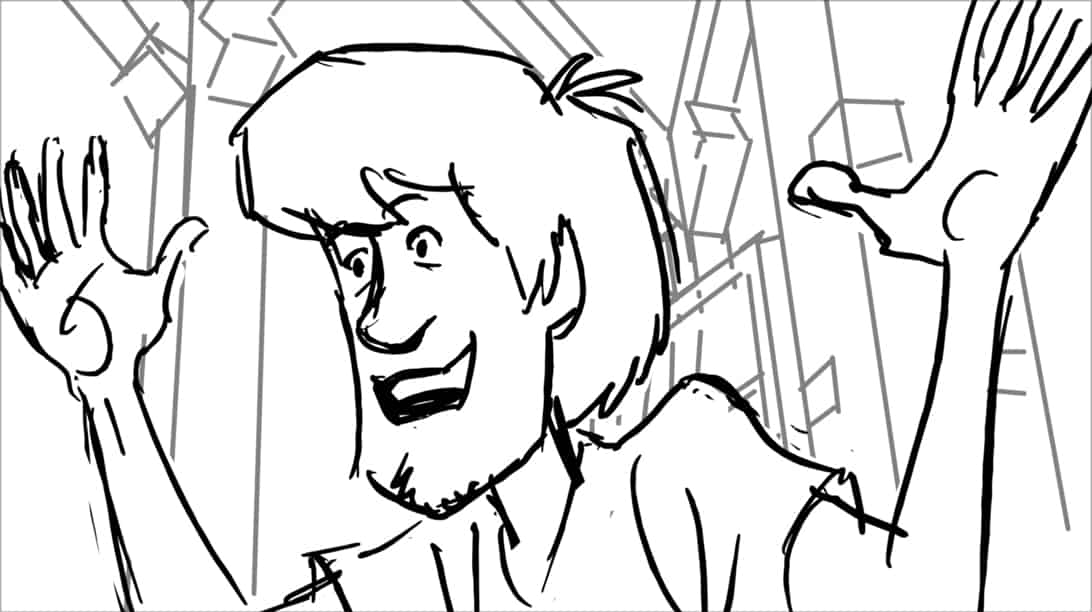 Scooby Doo 345-623 Sc 22 Pnl 4
Action: He gestures as he speaks.
Dialogue: SHAGGY (CONT): “He can talk!”