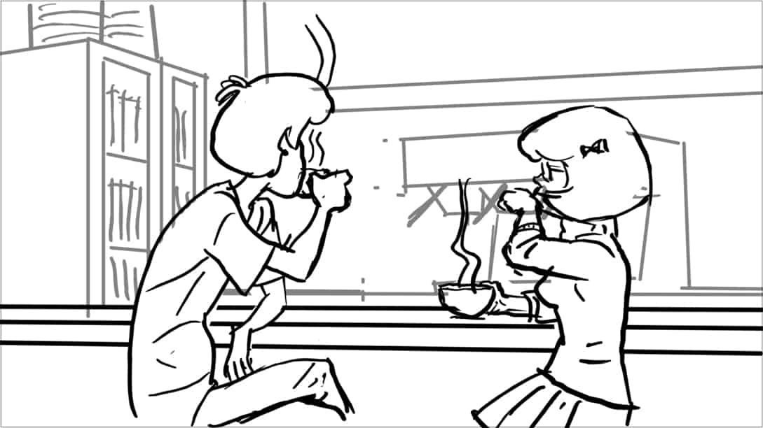 Scooby Doo 345-623 Sc 9 Pnl 1
Action: H.U. pose; Velma completes “mustache wipe”.