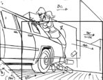 Storyboard by Brad Rader for the animated television series Stripperella episode 109