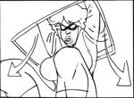 Storyboard by Brad Rader for the animated television series Stripperella episode 109
