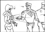 Storyboard by Brad Rader for the animated television series Stripperella episode 109