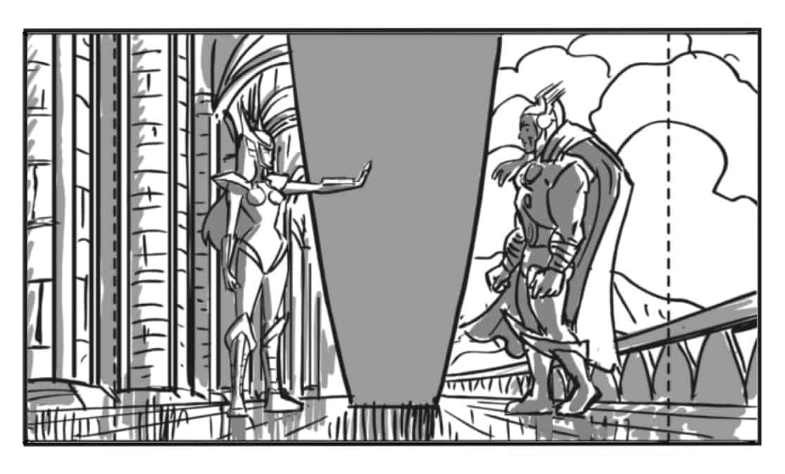 Storyboard by Brad Rader for the the animated television series The Avengers: Earth's Mightiest Heroes episode The Ballad of Beta Ray