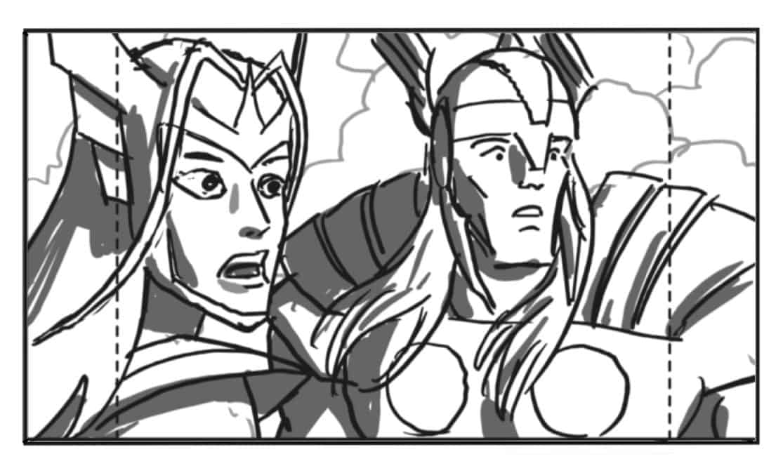 Storyboard by Brad Rader for the the animated television series The Avengers: Earth's Mightiest Heroes episode The Ballad of Beta Ray
