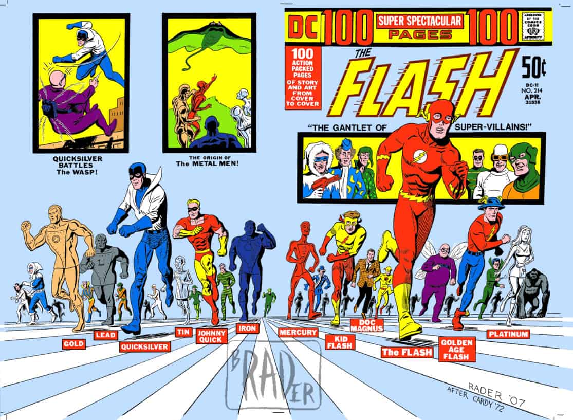 Superspectacular - Homage by Brad Rader to Nick Cardy's cover for DC's The Flash volume 1, number 214