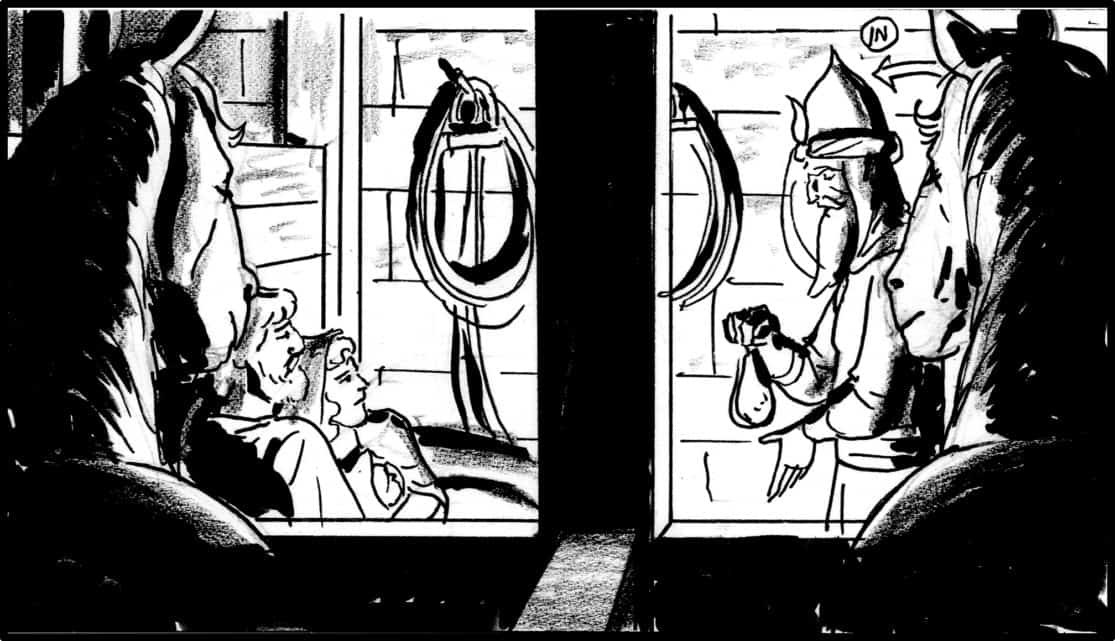 Storyboard by Brad Rader for the proposed animated motion picture The Greatest Escape