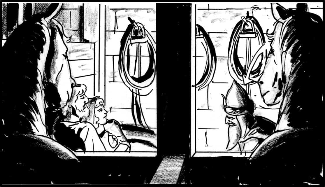Storyboard by Brad Rader for the proposed animated motion picture The Greatest Escape