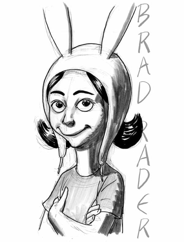 Louise Belcher from Bob's Burgers, drawn by Brad Rader